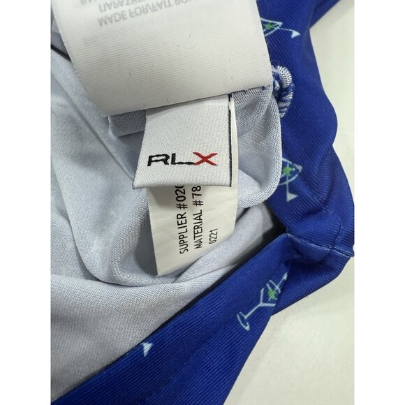 RLX Ralph Lauren Mens Polo Shirt Sz Medium Cocktails Print Performance Golf - Picture 12 of 14